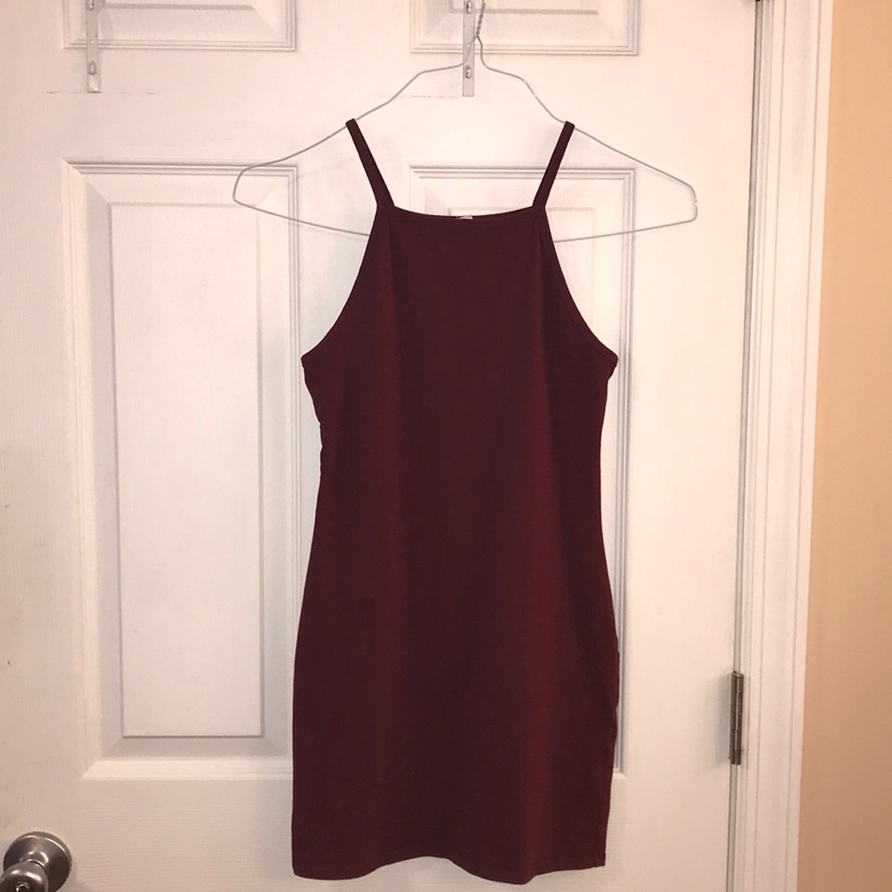 Dark red Garage mini bodycon dress